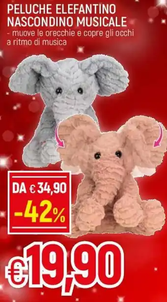 Famila Peluche Elefantino Nascondino Musicale offerta