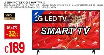 Famila LG 32LM631C Televisore Smart TV LED offerta
