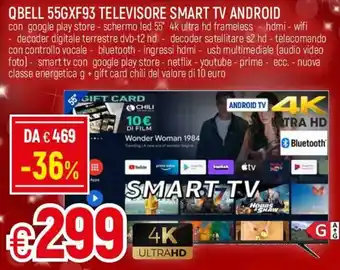 Famila Qbell 55GXF93 Televisore Smart TV Android offerta