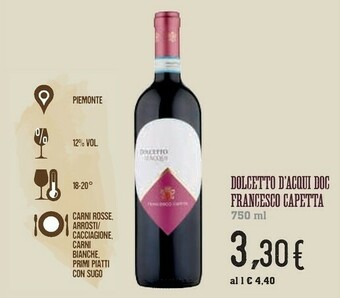 Francesco capetta Dolcetto D'Acqui 750 G(ml)
