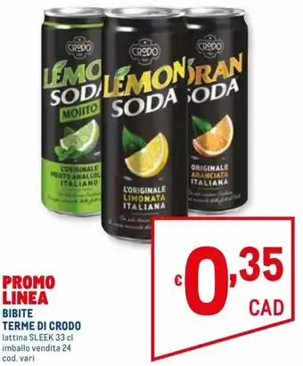 Terme di Crodo Bibite Lattina Sleek 33 cl Imballo Vendita 24