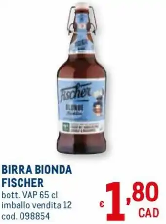 Metro Fischer Birra Bionda Bott. VAP 65 cl Imballo Vendita 12 offerta