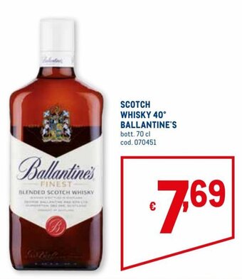 Metro Ballantine's Scotch Whisky 40° Bott. 70 cl offerta