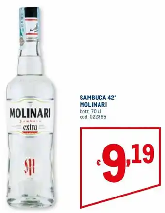 Metro Molinari Sambuca 42° 70 cl offerta
