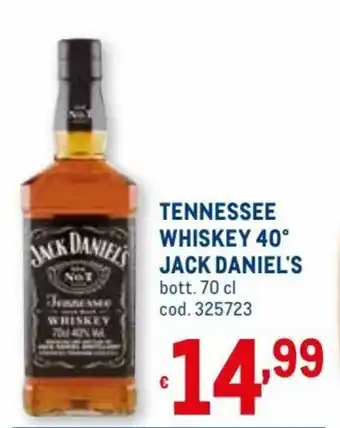 Metro Jack Daniel Tennessee Whisky 40° 70 cl offerta