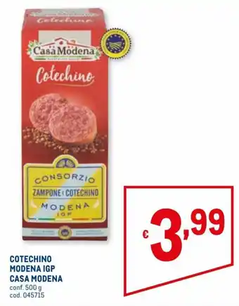 Metro Casa Modena Cotechino Modena IGP 500 g offerta