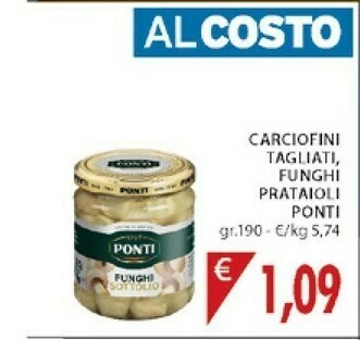 Mercatò Ponti Carciofini Tagliati 190 G(ml) offerta