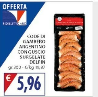 Delfin Code Di Gambero Argentino Con Guscio Surgelate 300 Gr