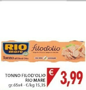 Mercatò Rio Mare Tonno All'Olio Di Oliva Filodolio offerta