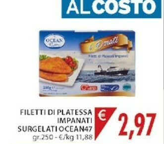 Mercatò Ocean 47 Filetti Di Platessa Impanati Surgelati offerta
