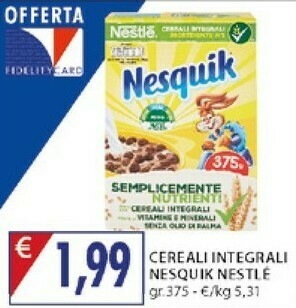 Mercatò Nestlè Cereali Nesquik 375 G(ml) offerta
