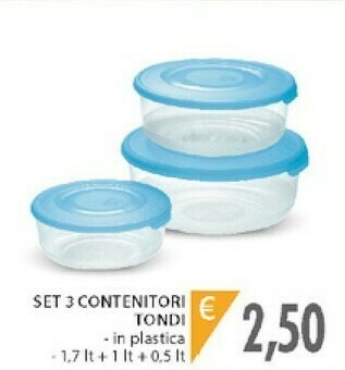 Mercatò Set 3 Contenitori Tondi offerta