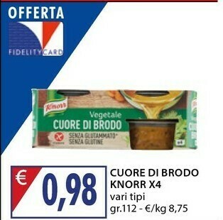 Mercatò Knorr Cuore Di Brodo Manzo 112 G(ml) offerta