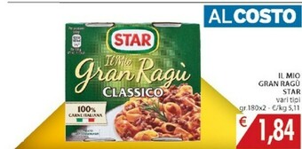 Mercatò Star Il Mio Gran Ragù Classico 360 G(ml) offerta