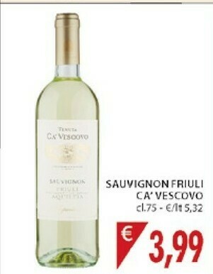 Mercatò Ca'Vescovo Sauvignon Friuli offerta