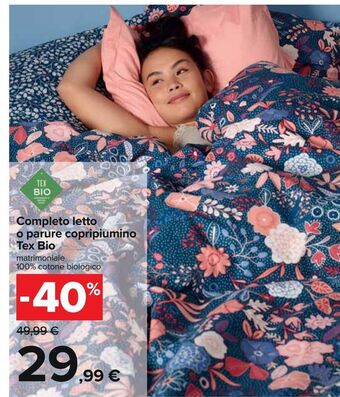 Carrefour Iper Completo letto o parure copripiumino tex bio offerta