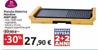Carrefour Iper Plancha elettrica mandine mbp 1800 offerta