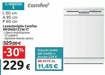 Carrefour Iper Lavastoviglie comfee mfd60s121w-it offerta