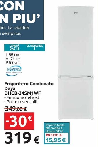 Carrefour Iper Frigorifero combinato daya dhcb-34sm1wf offerta