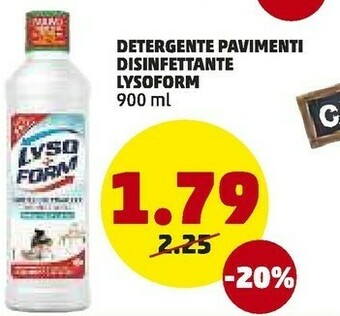 PENNY Lysoform Detergente Pavimenti Disinfettante offerta