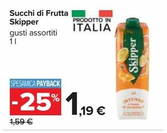 Carrefour Iper Succhi di frutta skipper offerta