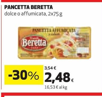Coop Pancetta beretta 2 x 75 g offerta