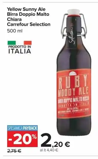 Carrefour Iper Yellow sunny ale birra doppio malto chiara carrefour selection offerta