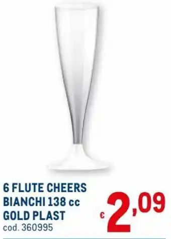 Metro Gold Plast 6 Flute Cheers Bianchi 138 cc offerta