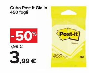 Carrefour Iper Cubo post it giallo 450 fogli offerta