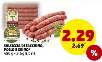 PENNY Sapor Di Cascina Salsiccia Di Tacchino, Pollo E Suino offerta