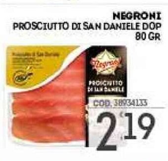 Eurocash Negroni Prosciutto di San Daniele DOP 80 gr offerta