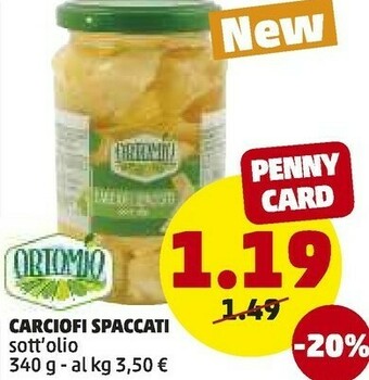 PENNY Ortomio Carciofi Spaccati offerta