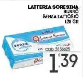 Eurocash Latteria Soresina Burro Senza Lattosio 125 gr offerta