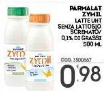 Eurocash Parmalat Zymil Latte Uht Senza Lattosio Scremato/0,1% di Grassi 500 ml offerta
