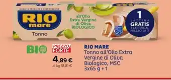 Carrefour Iper Tonno all'olio extra vergine di oliva biologico, msc rio mare offerta