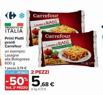 Primi piatti pronti carrefour
