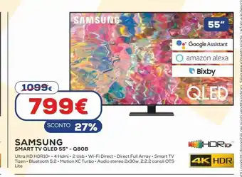 Euronics Samsung smart tv qled 55'' - q80b offerta