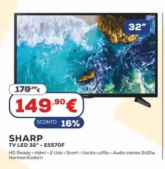 Sharp tv led 32'' - es570f