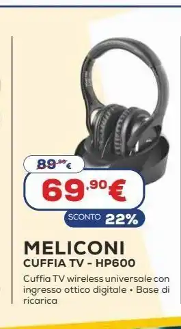 Meliconi cuffia tv - hp600