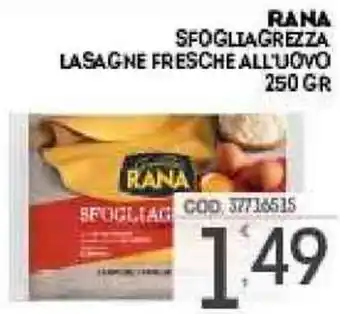 Eurocash Rana Sfoglia Grezza Lasagne Fresche All'Uovo 250 gr offerta