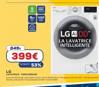 Euronics Lg lavatrice - f4wv30954e offerta