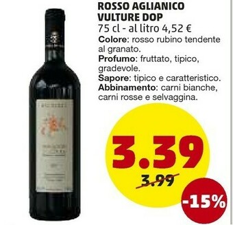 PENNY Aglianico Vulture Rosso Dop offerta