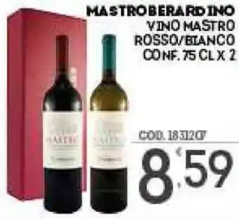 Eurocash Mastroberardino Vino Mastro Rosso/Bianco Conf. 75 cl x 2 offerta