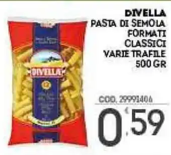 Eurocash Divella Pasta di Semola Formati Classici Varie Trafile 500 gr offerta