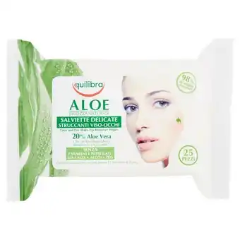 La Saponeria Equilibra viso salviet struccanti delicate con aloe 25pz offerta