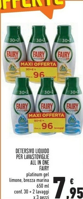 Conad Superstore Fairy Detersivo Liquido Per Lavastoviglie All In One offerta