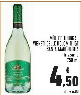 Conad Superstore Santa Margherita Muller Thurgau Vigneti Delle Dolomiti IGT offerta