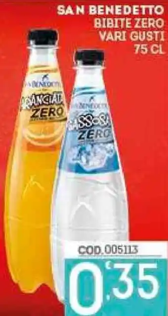 Eurocash San Benedetti Bibite Zero Vari Gusti 75 cl offerta