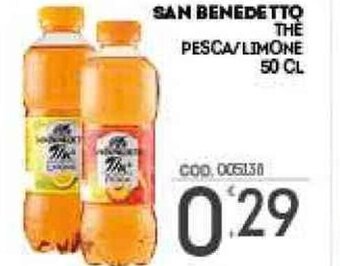 Eurocash San Benedetto Thè Pesca/Limone 50 cl offerta