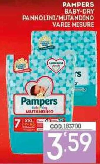 Eurocash Pampers Baby-Dry Pannolini/Mutandino Varie Misure offerta